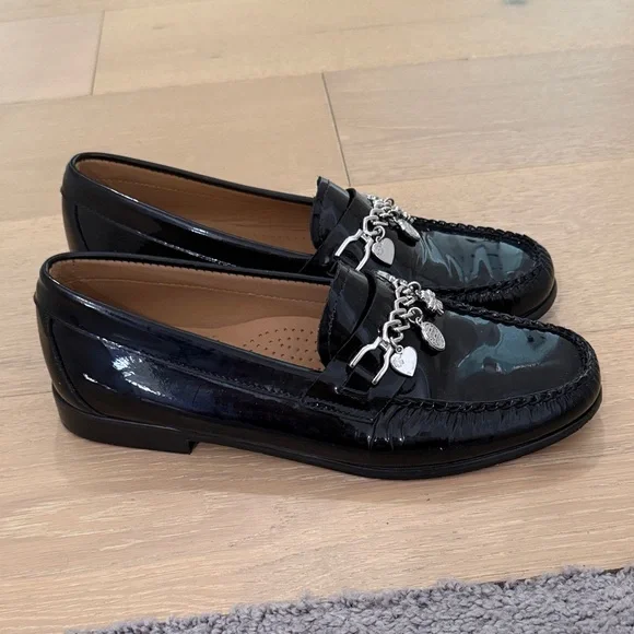 Black Loafers with Silver Charm Detail - Picture 6 of 6